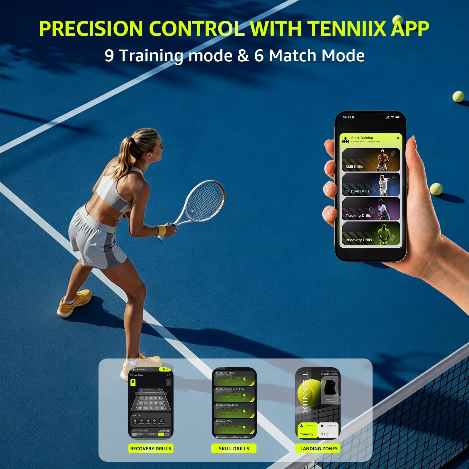 Amazon | TENNIIX ベーシックテニスボールマシン 18ポンド ポータブル